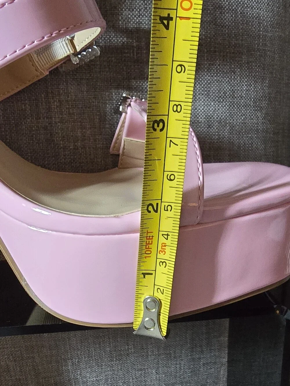 Delicious Shoes “Kebab” Pink Rhinestone Platform Heels – Women’s Size 7.5 – NIB